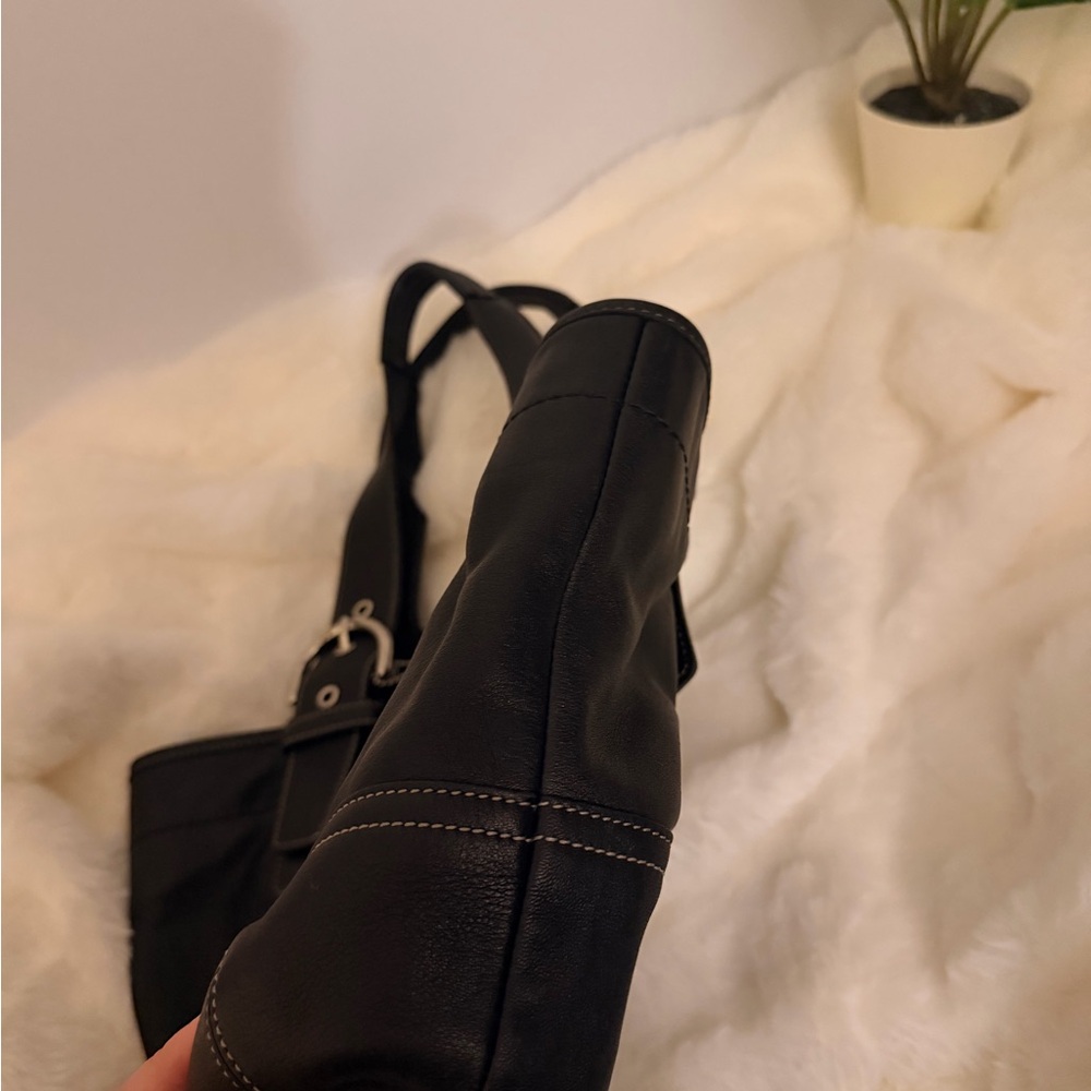 Coach Black Leather Tote Bag - Picture 12 of 15